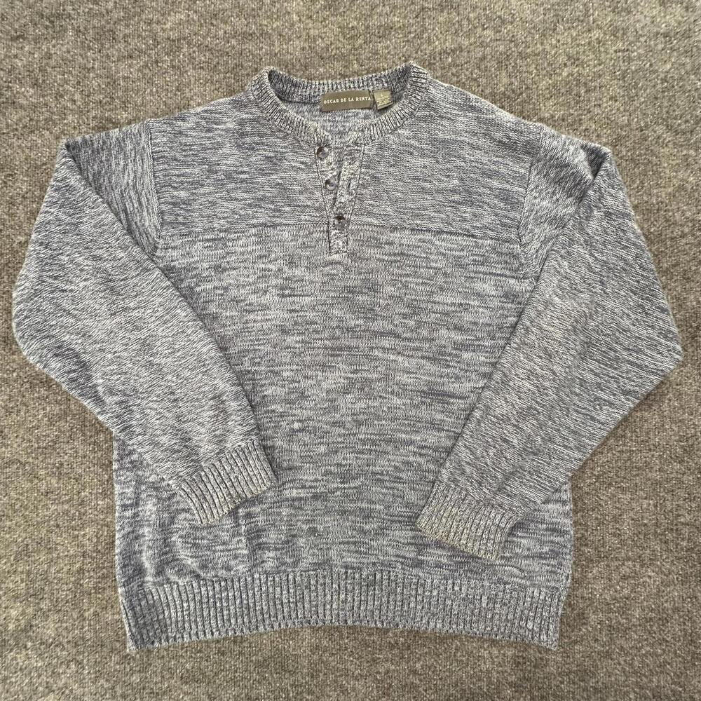 Oscar de la Renta Men's Gray Knit Sweater Large #328